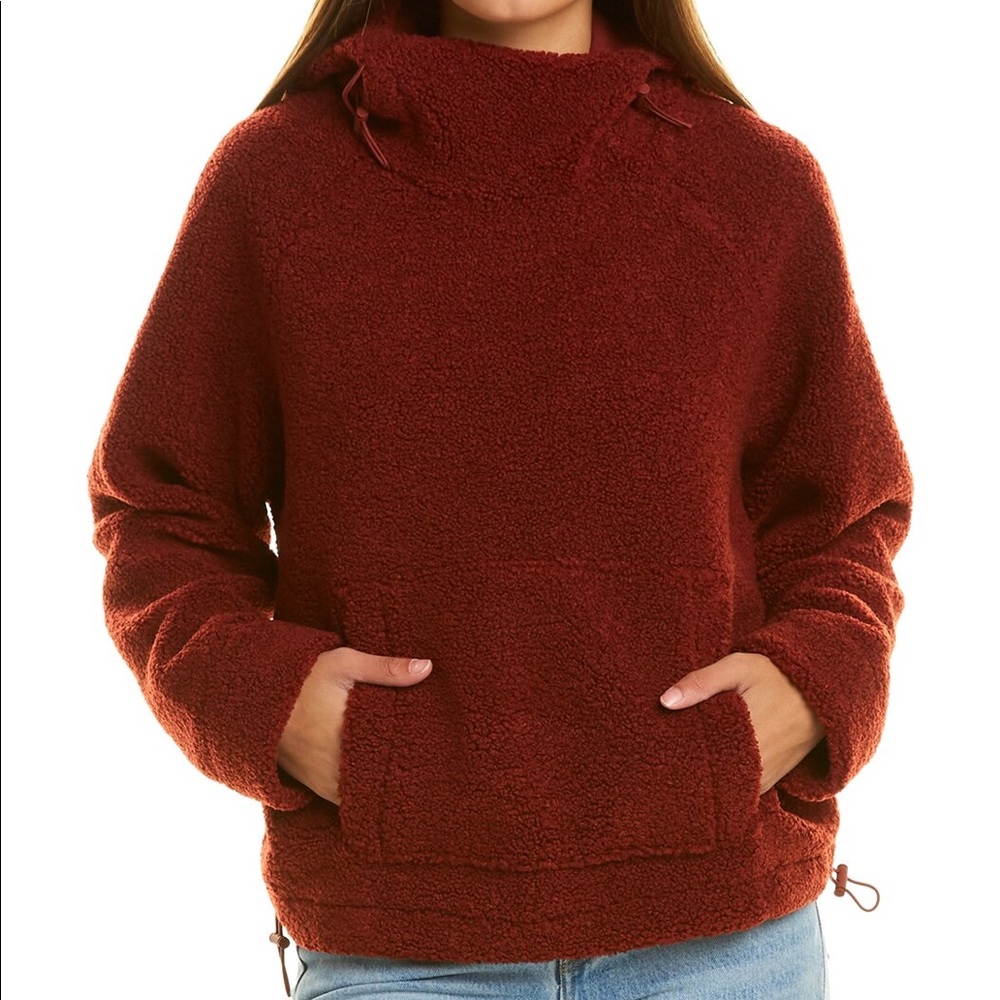 Vince Cozy Cropped Teddy/Sherpa Hoodie - Size M